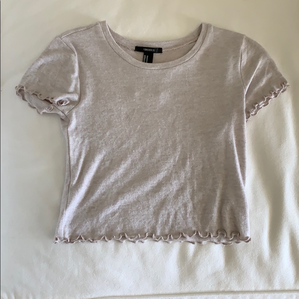 Forever 21 Lettuce Trim Knit Top